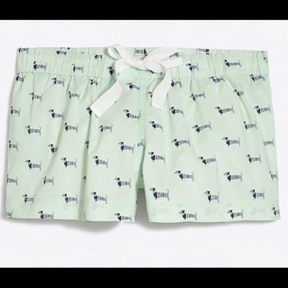Jcrew Dachshund Cotton Pj Shorts 
